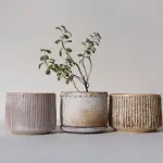 Rustikalna sivo-braonkasta saksija