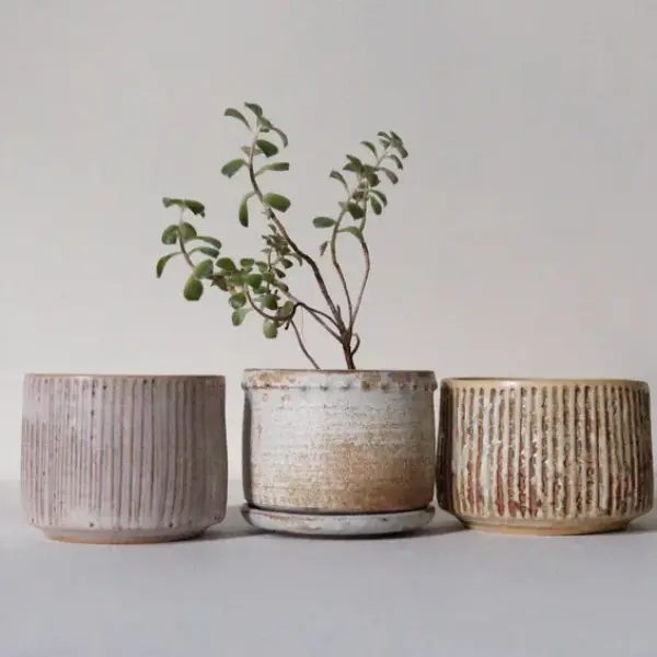 Rustikalna sivo-braonkasta saksija