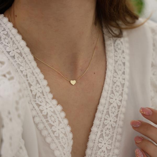 Ogrlica srce puno 7mm - Zlato